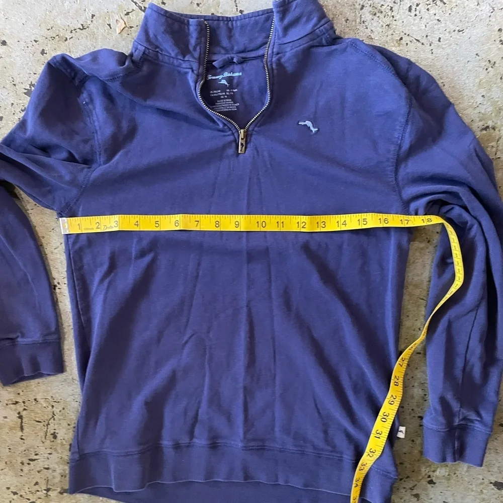 Tommy Bahama Boy’s Cotton Blend Quarter-Zip Pullover in Navy Blue Size XXL